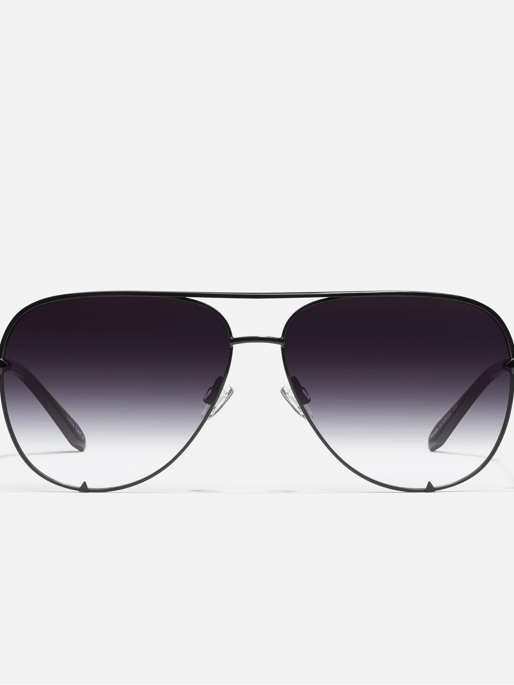 Quay High Key Mini Aviator Sunglasses With Gradient Smoke Lenses